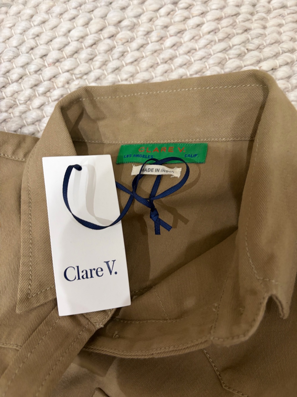 Clare V Cargo Jumpsuit Khaki Size Medium - Picture 3 of 13